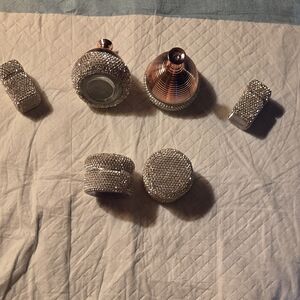 Elegant Silver and Copper Color Perfume Bottle Set